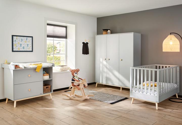 Pinolino Children's room set 'Dusk' wide large, 3 pcs. (Children's wardrobes, Baby cot, Changing unit)