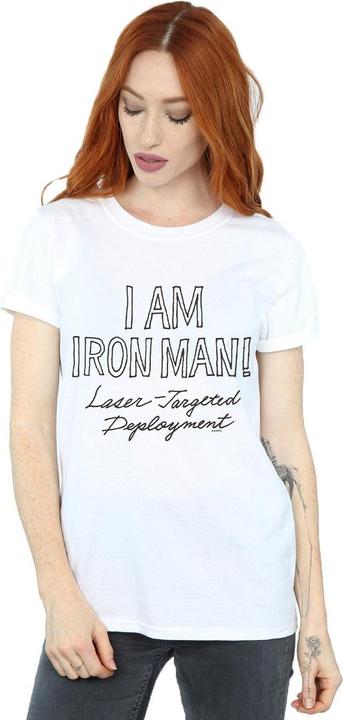 Actual product image Womens/Ladies I Am Iron Man Cotton Boyfriend T-Shirt (4XL)