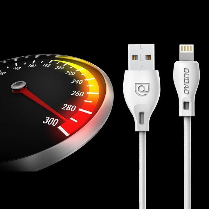 Actual product image Dudao cable USB Type C 2.1A 2m white (L4T 2m white) (2 m, USB 2.0)