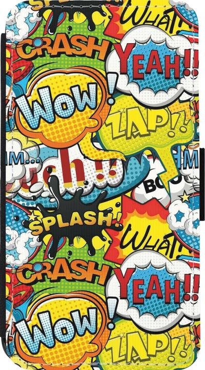 Actual product image PhoneLook Wallet cover black cartoons slogans (Apple iPhone 13 mini)