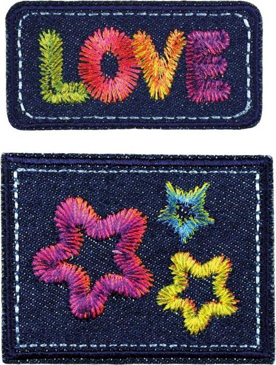 Prym Applikationen - Teens and Jeans - aufbügelbar Jeans love farbig (1 x)