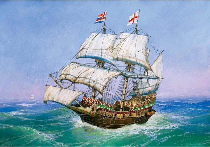 Produktbild Tamiya 1:350 Englische Galeone Golden Hind