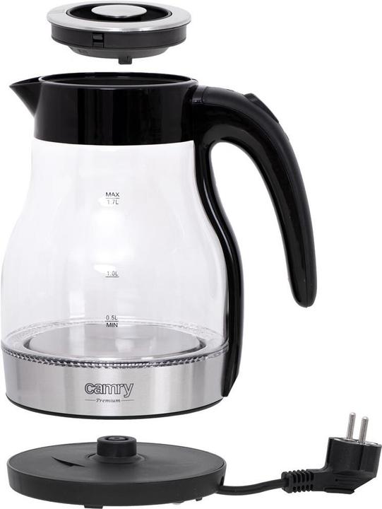 Actual product image Camry CR 1300 Electric, 2200 W, 1.7 L, Stainless steel, 360 ° rotational base, Black (1.70 l)