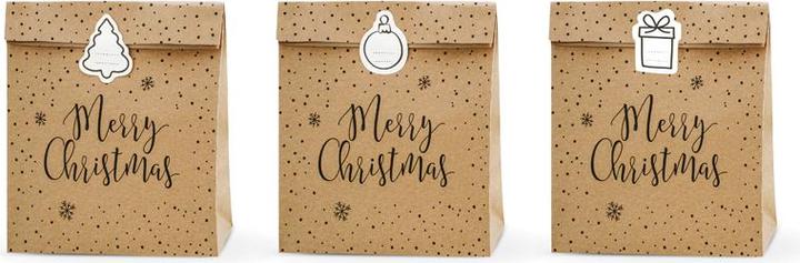 Actual product image Partydeco Candy Bags - Merry Christmas (Gift box, 3 x)