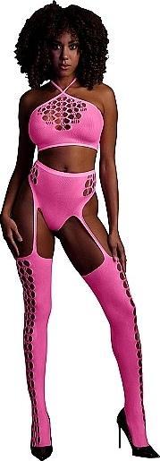 Immagine prodotto Ouch! Two Piece with Crop Top and Stockings - Pink - XS/XL (Taglia unica)