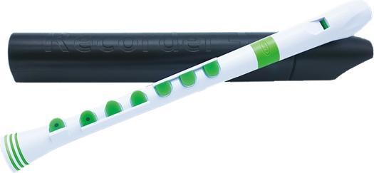 Nuvo N320RD Record+ Soprano Recorder in C, White-Green (Fipple pipe, Sopranino)