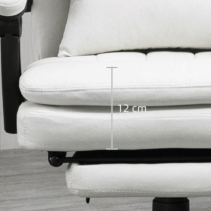 Produktbild Swisshandel24 Bürostuhl mit Massage- und Wärmefunktion, ergonomisch, 155° verstellbaren Rückenlehne, Cremeweiss