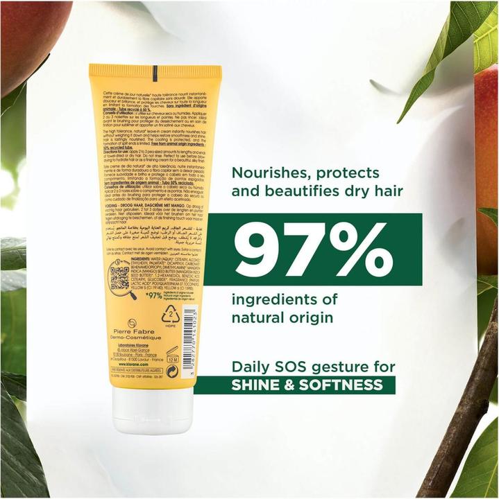 Image du produit Klorane Crème de jour pour les cheveux à la mangue (125 ml)