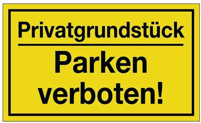 Actual product image HP Autozubehör Information sign private property/parking prohibited! L250xW150 mm yellow black plastic