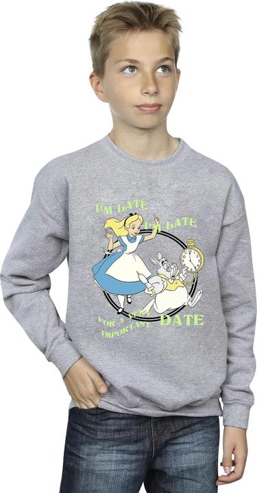 Produktbild Disney Jungen Alice im Wunderland Ich bin spät dran Sweatshirt (140, 146)