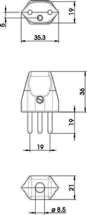 Image du produit Bachmann safety plug Switzerland CH 10A / 250V white