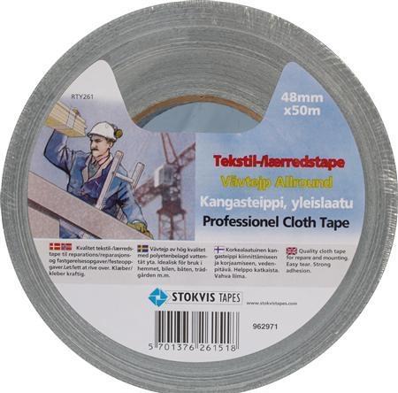 Stokvis Tapes STOKVIS Canvas Tape ProfessionalColour: SilverWidth: 48mm - Length 50m