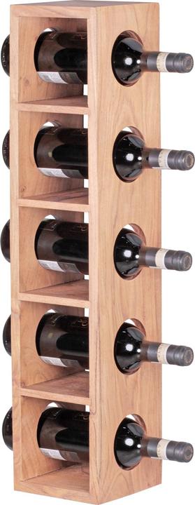 Actual product image FineBuy Wine rack solid wood acacia acacia (15 x 70 x 15 cm, 5 Fl.)