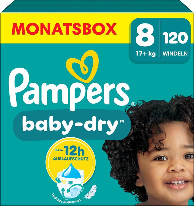 Pampers Baby-Dry (Gr. 8, Monatsbox, 120 Stück)