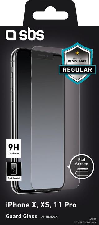 Image du produit SBS Protection d'écran en verre pour iPhone 11 Pro/XS/X (1 pièce(s), Apple iPhone X, Apple iPhone 11 Pro)