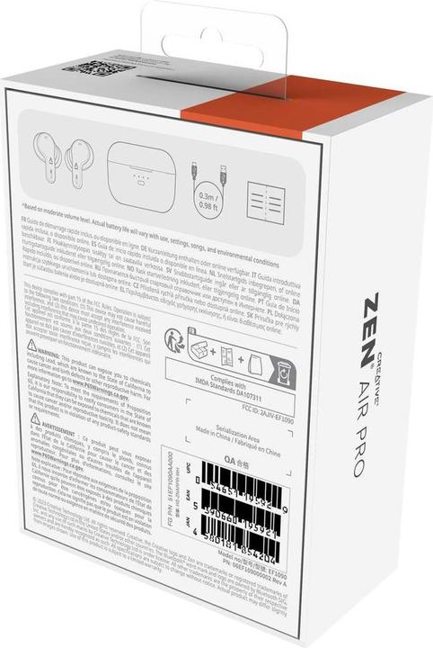 Immagine prodotto Creative Cuffie Zen Air Pro In-Ear Bluetooth (ANC, 33 h, Senza fili)