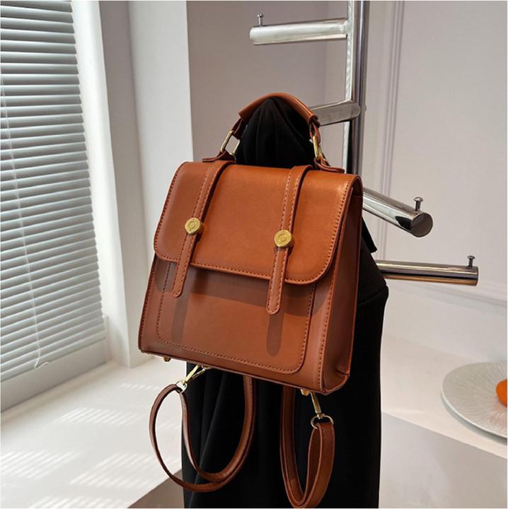 Immagine prodotto Only-Bags.Store Zaino satchel a 3 vie in pelle vegana, Zaino satchel Tan, Zaino a 3 vie, Zaino in pelle vegana