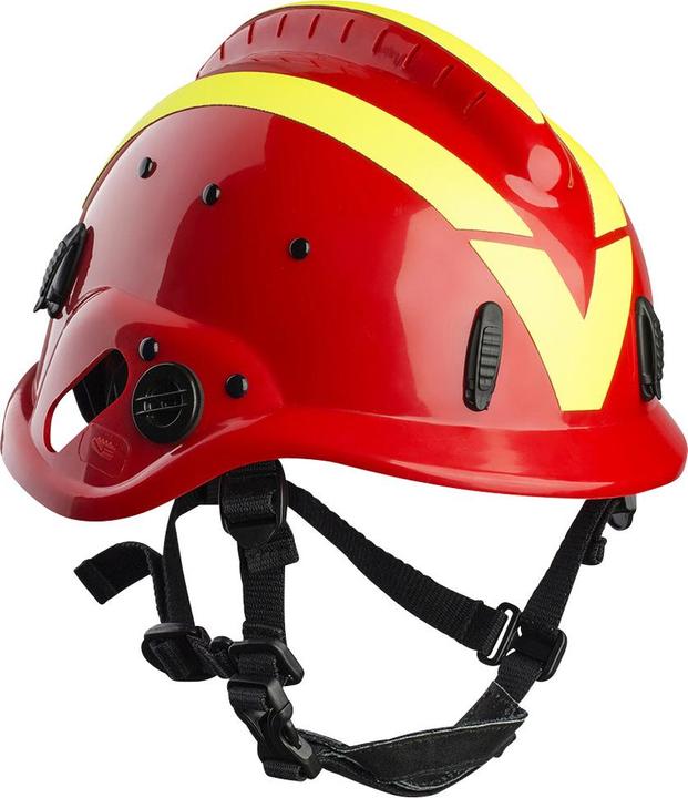 Vallfirest Waldbrandhelm VFT1, rot (RAL1023) mit gelb reflex (52 - 65 cm)
