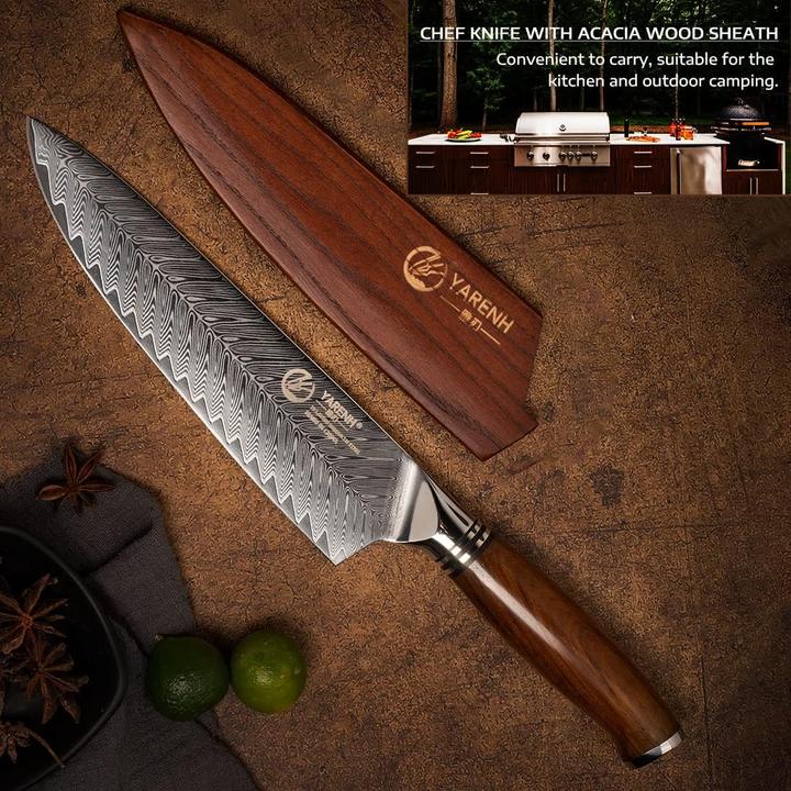 Produktbild Yarenh Chefmesser mit Holzscheide (20.50 cm)