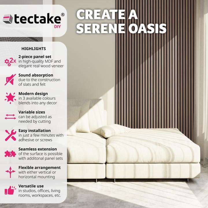 Actual product image tectake Set of 2 acoustic panels Sonic Wall (2 pcs.)