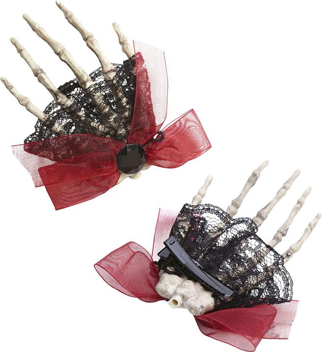 Actual product image Widmann Skeleton hand hair clip