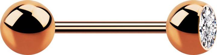 Image du produit Star Piercing Micro Barbell or rose avec boule et cristal boule argenté (sans laiton, Acier chirurgical 316L)