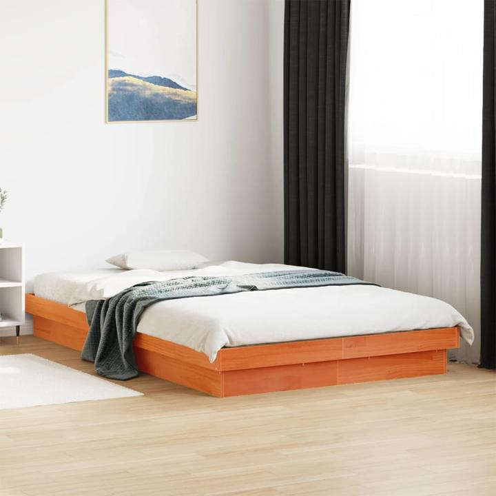Produktbild VidaXL Bett mit LED-Beleuchtung Kiefer (135 x 190 cm)