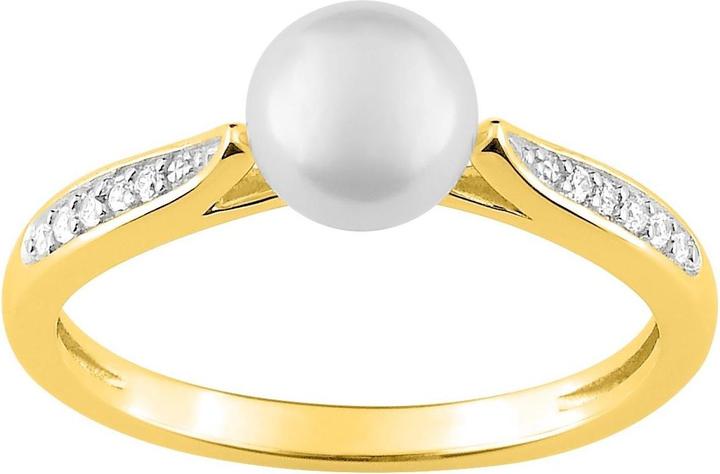 Produktbild Lara Vergoldeter RING – ZWEIFARBIG – ZIRKONIA – SYNTHETISCHE PERLE – GR. 54 (54)