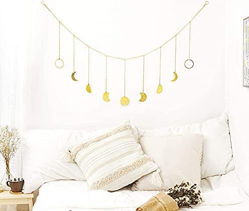 Produktbild Alopini Mond Girlande Ästhetische Raumgestaltung Makramee Wandbehang Boho Deko Schlafzimmer Wanddeko