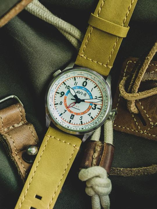 Actual product image AVI-8 AV-4120-02 Wingman Worldtimer GMT (Pilot watch, 41 mm)