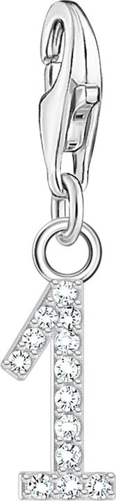 Actual product image Thomas Sabo Charm pendant number 1 with white stones silver (925 silver)