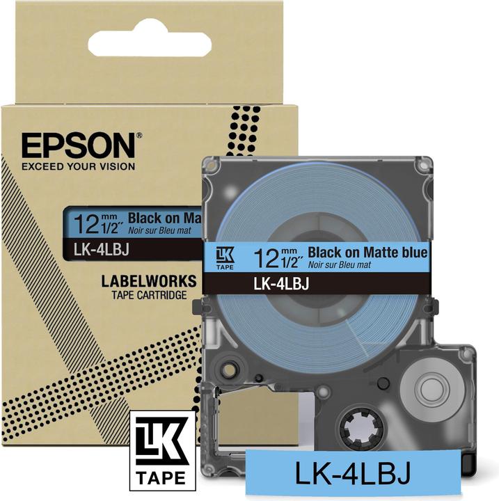 Epson Matte Blue/Black 12mm LK-4LBJ (1.20 cm, Blue)
