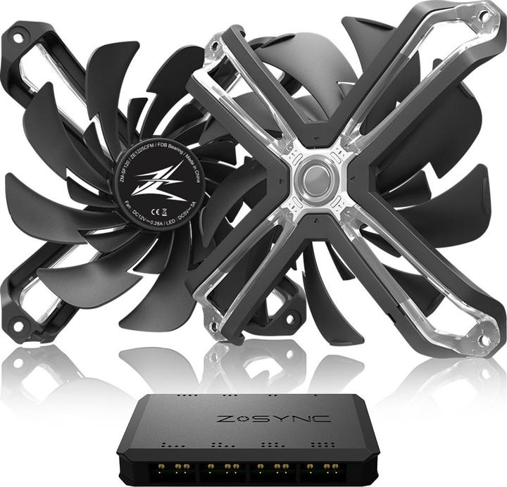 Actual product image Zalman 120mm ZM-SF120A3 ARGB Triple Pack incl. Controller (120 mm, 3 x)