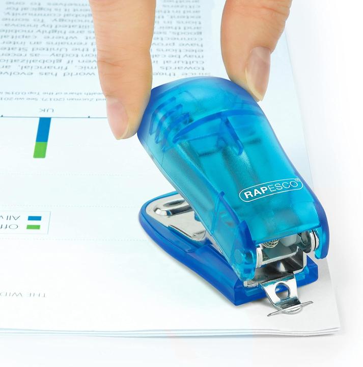 Produktbild Rapesco Locher / Heftgerät Mini Set 10 Seiten, Blau