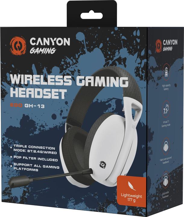 Produktbild Canyon GH-13, Ego gaming headset, Bluetooth/Wireless/Wired, USB-C charging, 7.1 surround sound (Kabellos)