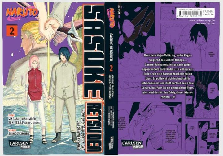 Actual product image Naruto - Sasuke Retsuden: Herr und Frau Uchiha und der Sternenhimmel (Manga) 2 (German, Jun Esaka, 2024)