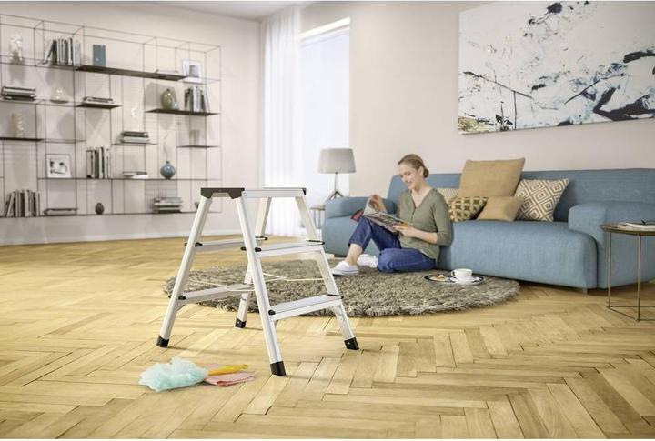 Produktbild Hailo D60 StandardLine, Aluminium-Trittleiter, 2x3 Stufen (Trittleiter, 68 cm)