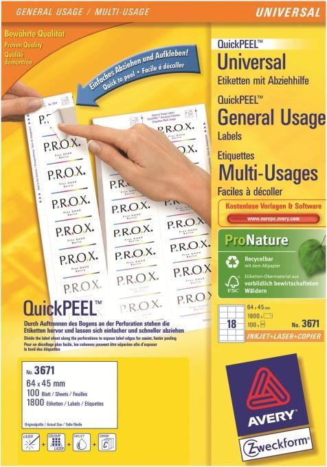 Produktbild Avery Universal-Etiketten