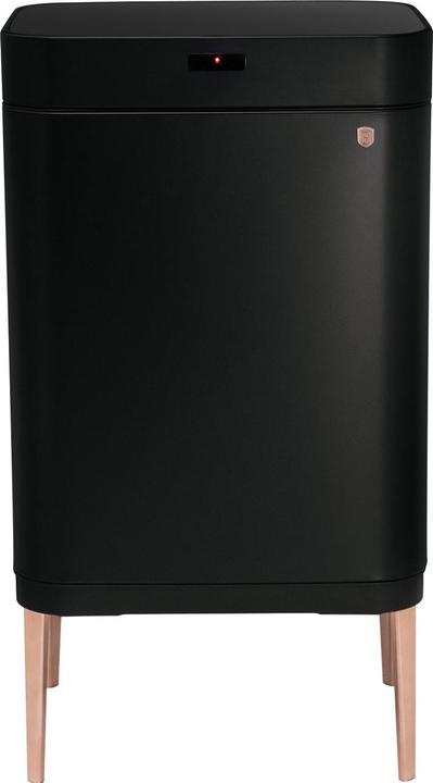 Produktbild BerlingerHaus Design Abfalleimer aus Metall, mit Sensor, 60l, schwarz-rosÃ©gold (60 l)