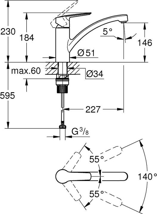 Immagine prodotto Grohe Rubinetto da cucina con miscelatore monocomando Start 2021 cromo lucido 32441002