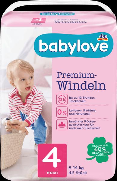 dm babylove Premium-Windeln (Size 4, Pack, 42 Piece)