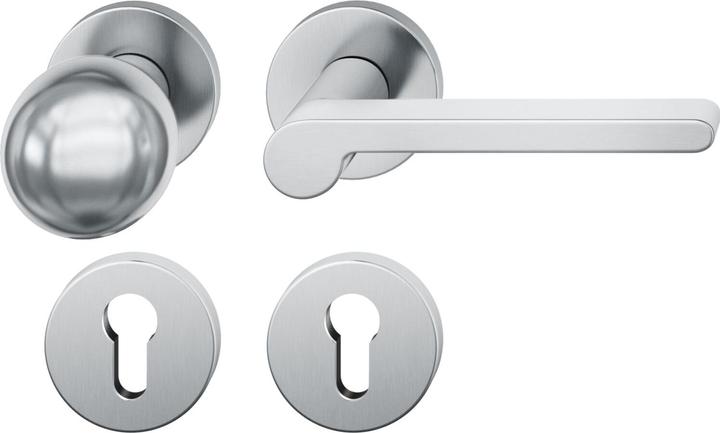 FSB Interchangeable set 12 1021 ASL on rose PZ, knob fixed, left, satin stainless steel (Door set)