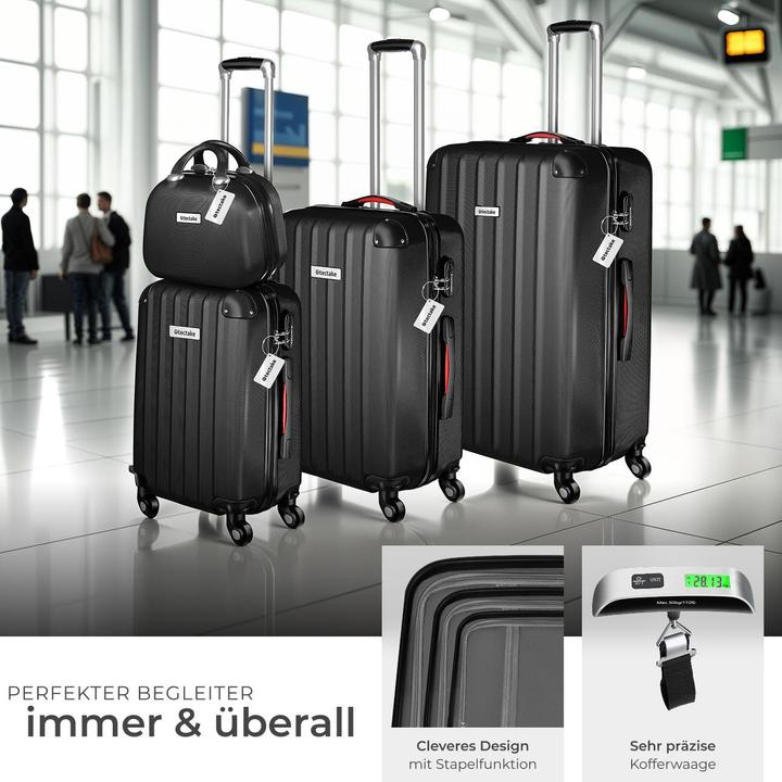 Immagine prodotto tectake Set di valigie rigide Cleo 4 pezzi con valigetta (95 l, L (90 - 115l))
