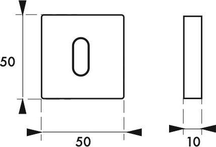 Produktbild Thirard Paar quadratische Rosetten 50x50 Schlüsselloch Chrom glänzend