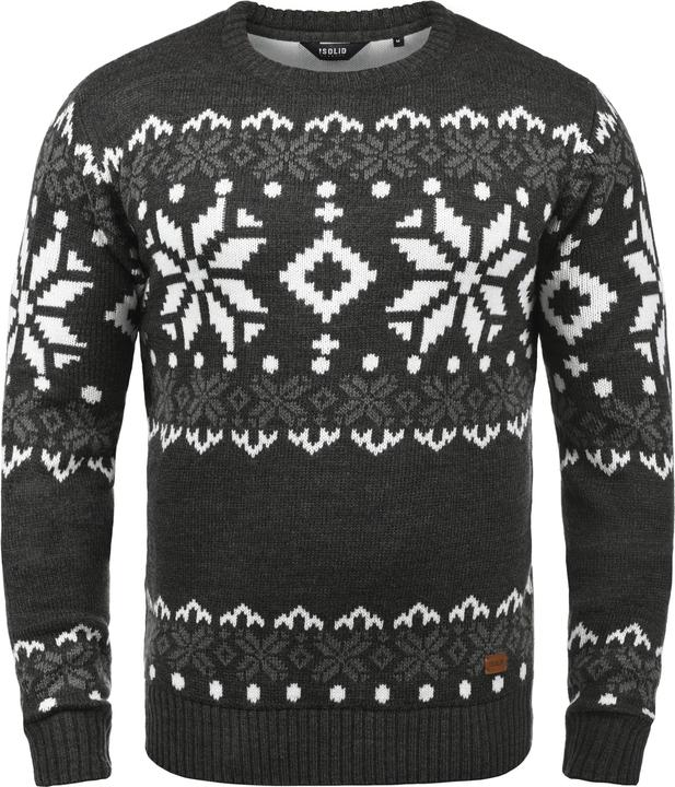 Actual product image Solid Norwig Men's Jumper Chunky Knit Pullover With Crew Neck (L)