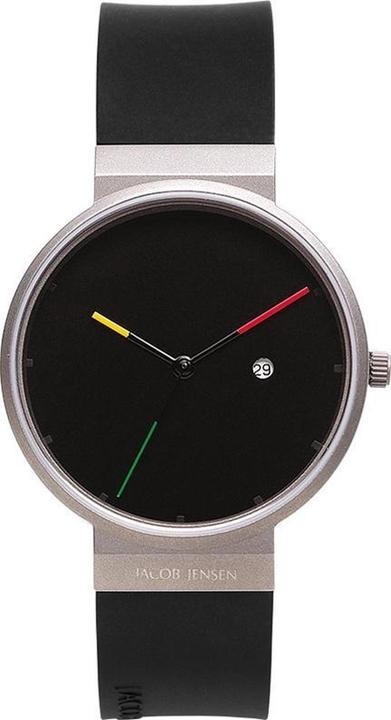 Jacob Jensen 640 Titanium Horloge - Jensen heren horloge - Zwart - diameter 35 mm - Titanium (35 mm)
