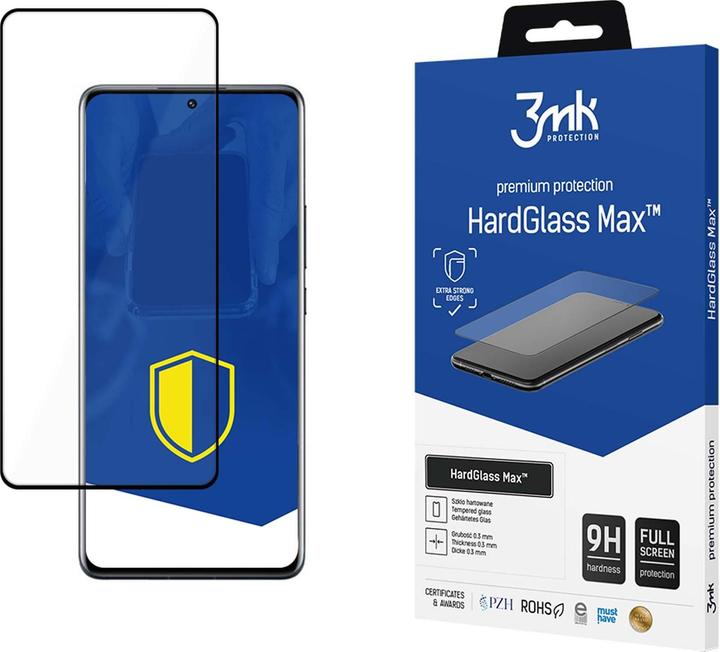Actual product image 3MK HardGlass Max for Xiaomi 12 Pro black frame (1 Piece, Xiaomi 12 Pro)