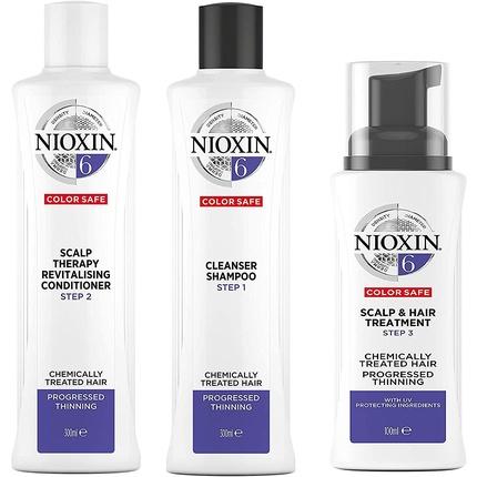 Actual product image Nioxin 3-Part System 6 Chemically Treated Hair with Progressed Thinning Hair Treatment Scalp Therapy Hair T