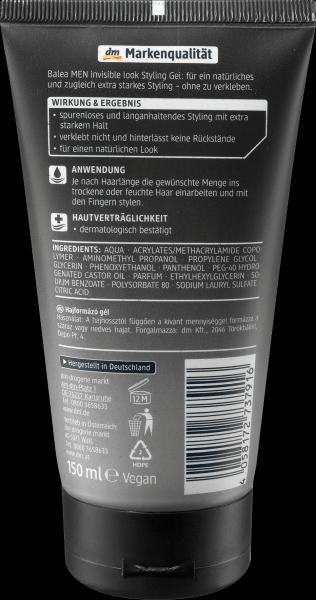 Immagine prodotto dm Balea MEN Gel modellante Invisible Look (Gel per capelli)