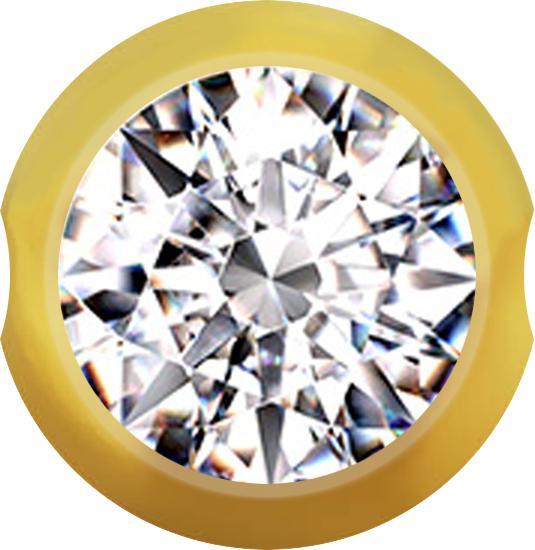 Image du produit Star Piercing Ball Closure Boule doré avec cristal argenté (sans laiton, Acier chirurgical 316L)